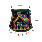 House Embroidered Crossbody Bag